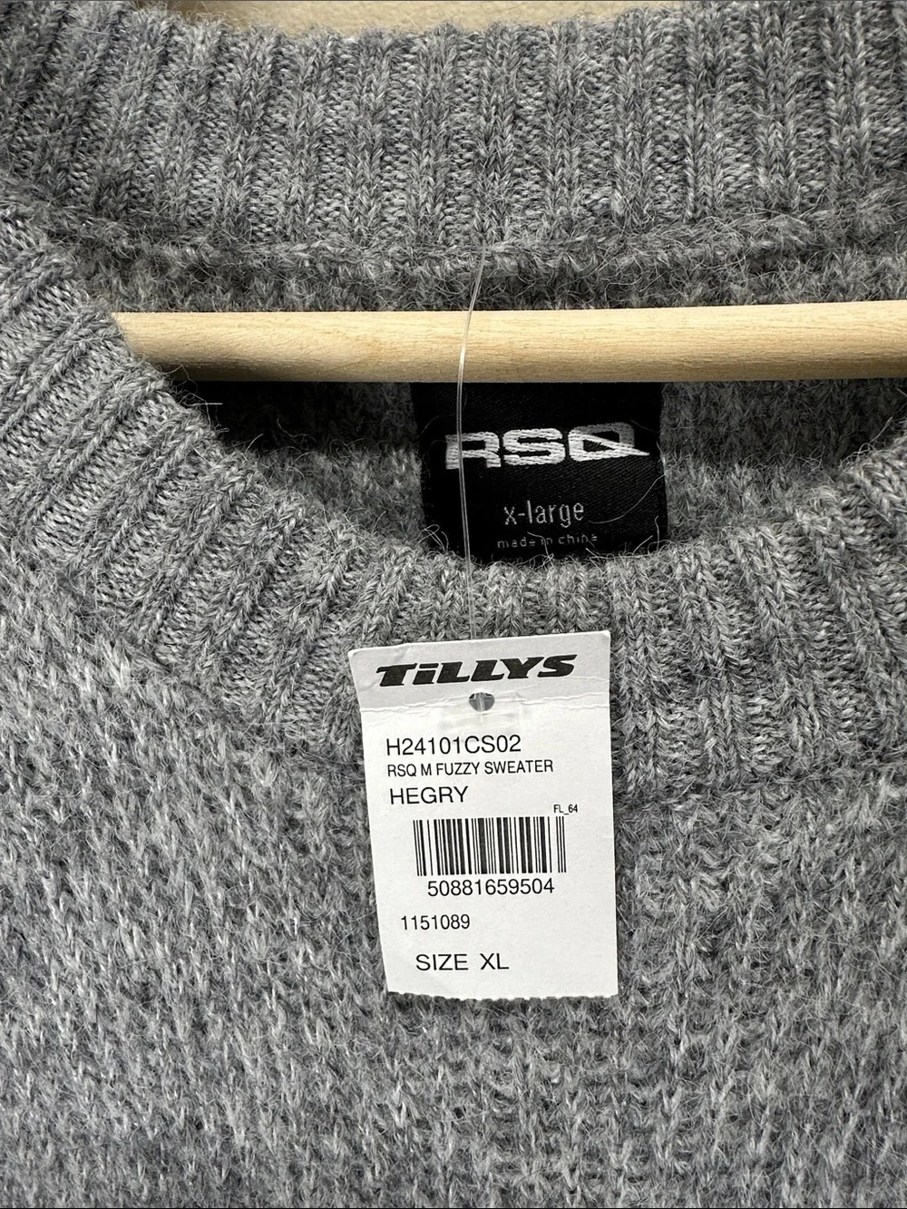 RSQ Men’s Gray Crewneck Sweater